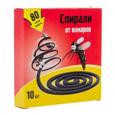 Спирали от комаров черные, 10штук в упаковке