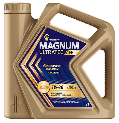 Масло моторное 5W30 Rosneft Magnum Ultratec FE (завод РНПК) SN/CF/GF-5 Синтетическое 4л