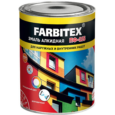 Эмаль ПФ-115 FARBITEX зеленый, 10кг