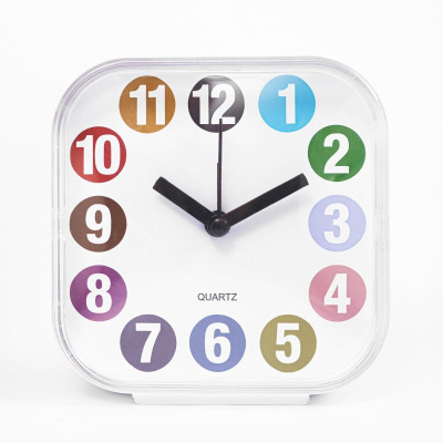 4673541 Будильник Айка, дискретный ход, 10х10см. цвет белый