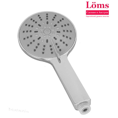 Лейка для душа 5-функ, массажная, пластик, хром, L-23 Löms  1/2"
