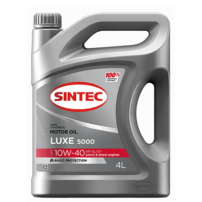 Масло моторное 10W40 SINTEC LUXE 5000, SL/CF П/Синтетическое 4л