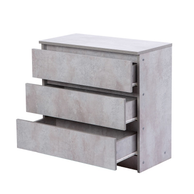 10423523 Комод City, 700×354×675 мм, 3 ящика, цвет цемент светлый