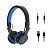 Наушники беспроводные LuazON HQ-3, складные, микрофон, microSD, черно-синие