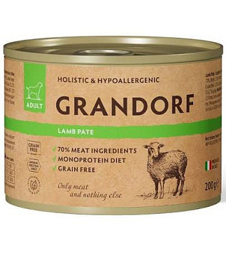 Корм Grandorf конс д/соб Паштет/Ягненок 200г