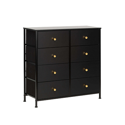 Комод "Leset Линкс" 8 ящиков 80х81,5х30 см, цвет: черный