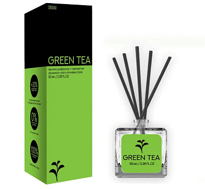  Аромадиффузор NEON AROMA HOME "GREEN TEA", зеленый чай 50 мл не марка