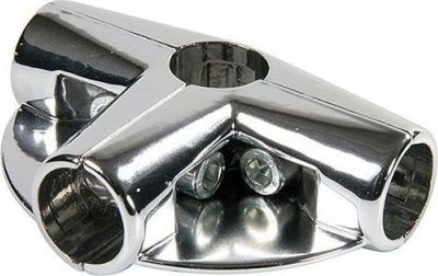 127446 Соединитель 4-х труб с 2-мя площадками для полок, хром (1 шт) Tech-Krep