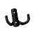 KR 0060 BL Крючок двухрожковый, матовый черный