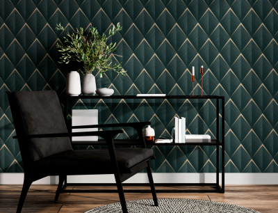 8899-28 Обои флизелиновые Artique мотив зелёный 1,06х10м1