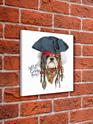 CV 1350 Картина на холсте Бульдог-пират 30х30см.