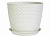 Кашпо РОТАНГ D210мм 4,7л с поддоном (белый ротанг) [М 3083] 