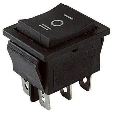 Переключатель клавишный, черный, 3 положения, 2з+2з,YL-206, TDM