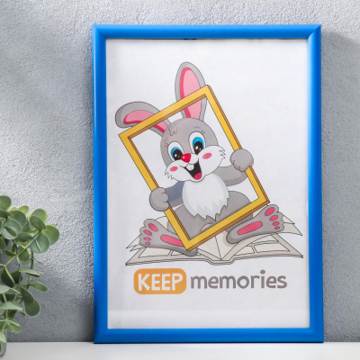 1143048 Фоторамка пластик 21х30 см. цвет синий