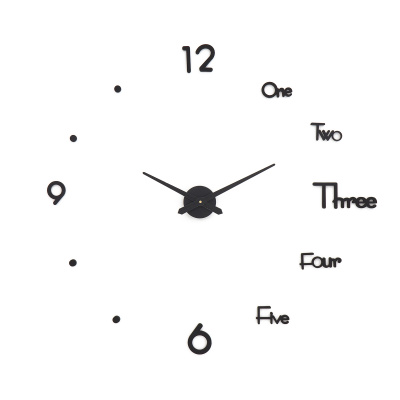 4757208 Часы-наклейка Аба, d-70 см, черные