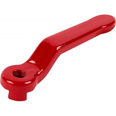 Ручка длинная усиленная для крана, 1/2"-3/4", прорезиненная, красная, MP-У
