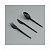 Набор одноразовой посуды "Вилка, ложка, нож" черный цвет, 16,5 см 