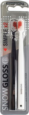 Зубная щетка SNOW GLOSS Simple X2 2шт средней жесткости