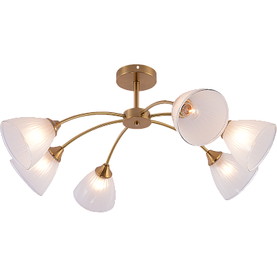 Люстра Rivoli Debra 9189-306 6хЕ27 60 Вт модерн медный/белый