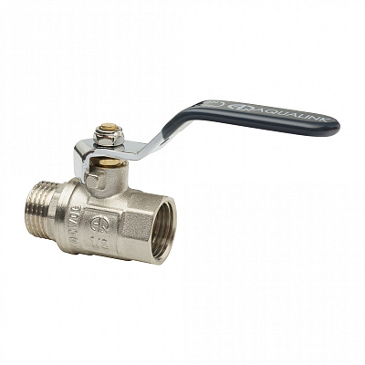Кран шаровый 1/2", внутренняя-наружная резьба, ручка, AQUALINK