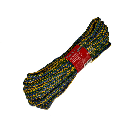 51-2-046 Шнур вязаный полипропиленовый цветной, 90кгс, сердечник полипропилен, д.6мм, L20м