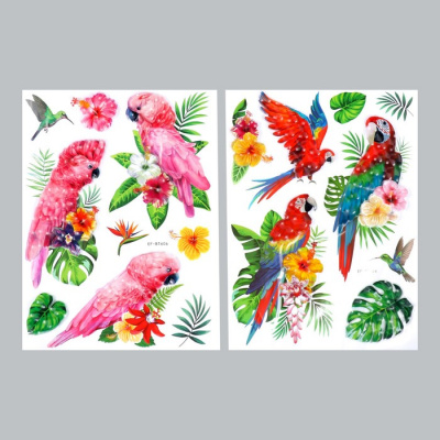 9709614 Наклейка многослойная Тропические птицы 50х30 см.