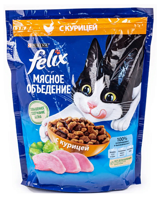 Корм сухой FELIX Мясное объедение Курица 424г