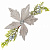 Ветка новогодняя Настольный серебряный цветок,  из полиэстера и полиэтилена / 37*21*5,7см