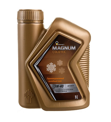 Масло моторное 5W40 Rosneft Magnum Coldtec (завод РНПК) SN/CF Синтетическое 1л