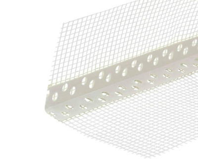 Профиль угловой перфорированный ПВХ с сеткой 3м 100х150мм