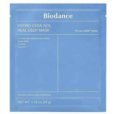 Маска ночная гидрогелевая с керамидами BIODANCE Hydro Cera-nol Real Deep Mask 34г*4шт