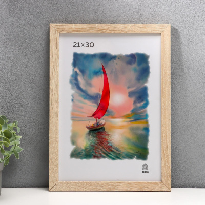 3839412 Фоторамка МДФ 21х30 см. цвет бежевый