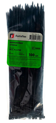 Стяжка нейлоновая (хомут) КСС 4x250 черн (100шт) (Fortisflex)