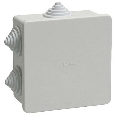 Коробка распаячная для открыт. монтажа 100х100х50мм IP55 (6 гермовводов)