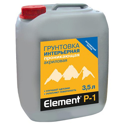 Грунтовка акриловая Элемент Р-1 для внутренних работ 3,5 л