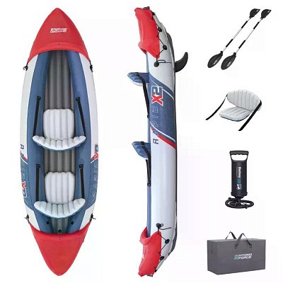 Байдарка Bestway Rapid X2 321х100см, 2 весла 218см, 2 сиденья, 2 киля, ручн.насос, сумка, мн 220кг