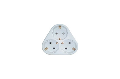 Переходники-разветвители бытовые эл.на напряжение 220В ARTSUN AM 16-3TЕ-250V MAX16A (AM16-3TE(G))