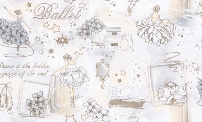 HC71905-41 Обои флизелиновые Ballet мотив белый 1,06х10,05м