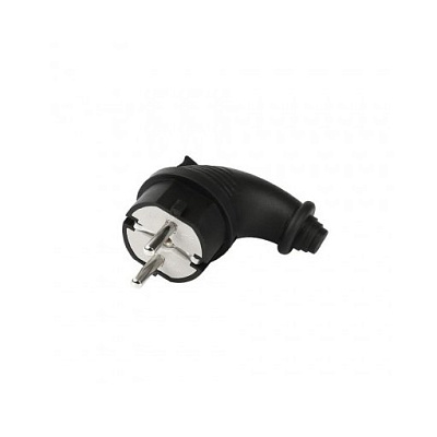 Вилка ИЭК 2P+E 1x16 220-240V угловая каучук 1/180