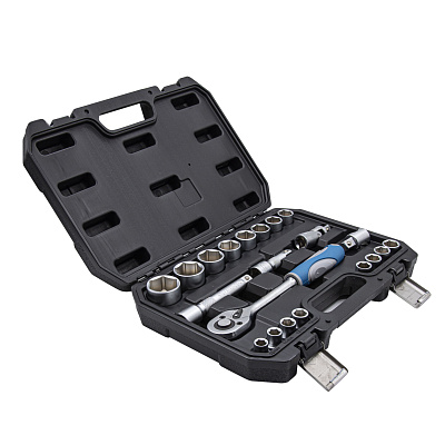 Набор инструмента слесарно-монтажный, Cr-V, 1/2", 21 предм РемоКолор professional 