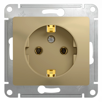 GSL000443 GLOSSA Титан РОЗЕТКА СП 1м с заземлением механизм