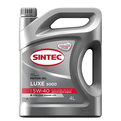 Масло моторное 5W40 SINTEC LUXE 5000, SL/CF П/Синтетическое 4л
