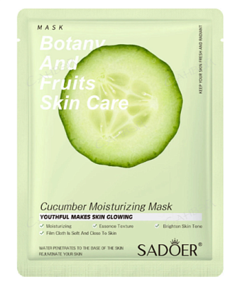 Маска д/лица тканев 25гр освеж огурец саше 1шт OBO Sadoer Botany&fruits skin care