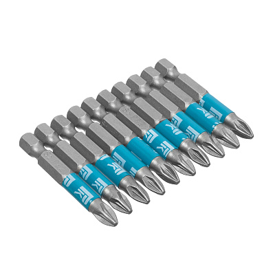 Биты профессиональные, сталь S2, 1/4" Е PZ2х50 (10шт.)