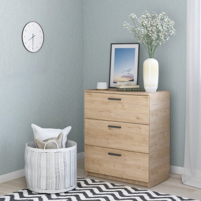 228624 Комод ФриФо 3 ящика 80,0х76,3х46,8 Гикори Джексон2