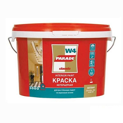 Краска акриловая Parade износоустойчивая W4 белая матовая 10л