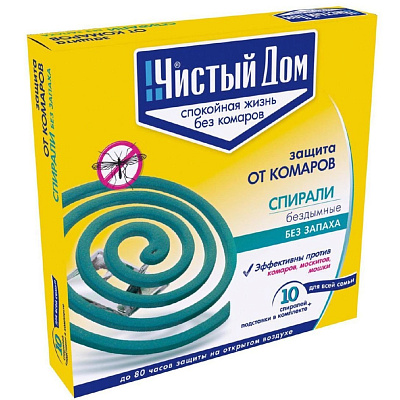 Спирали от комаров Чистый Дом 