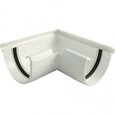 Угол желоба 90гр. ПВХ белый