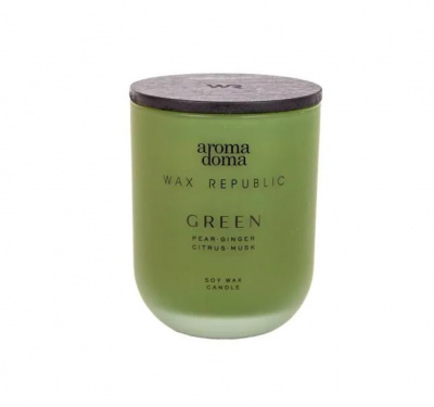 851179 Свеча Wax republic Green Груша, имбирь, мускус 9х9х10,5см