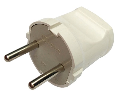 4690612000572 Вилка прямая 10А белая 4142 IN HOME